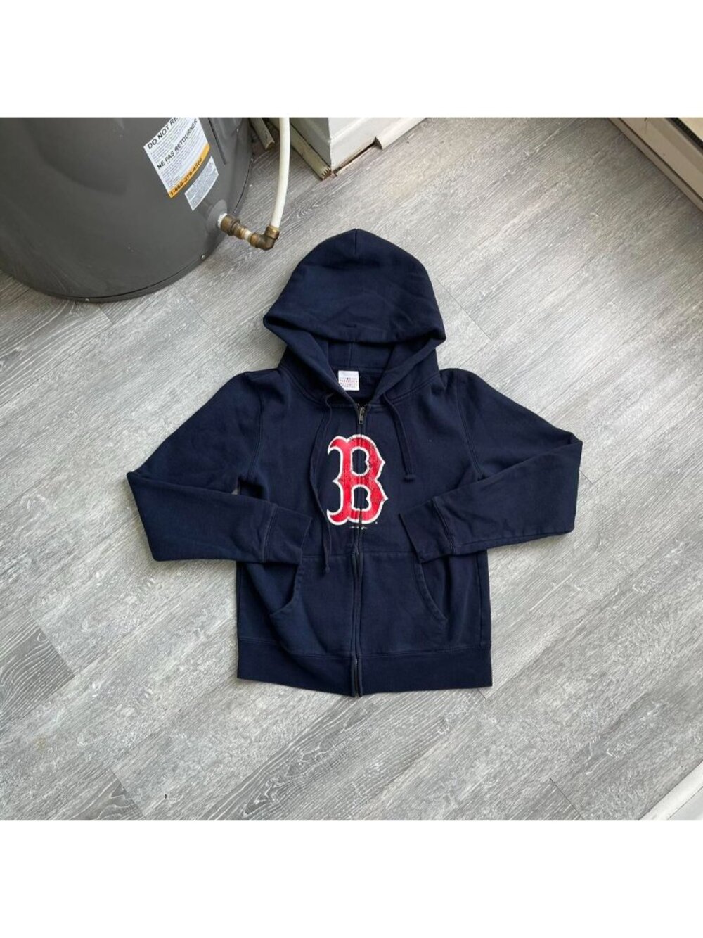 Navy Blue / Red / White Vintage Boston Red Sox / MLB Zip-Up Hoodie / Sweater